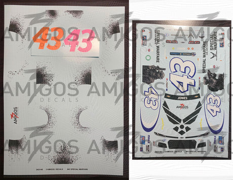 3 Amigos Decals #43 AIR FORCE SPECIAL WARFARE 1/24 Scale NEON Decal Set - 2