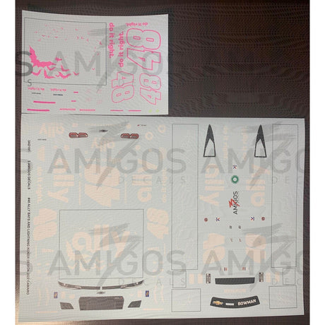 3 Amigos Decals #48 BATS AND LIGHTNING DANNY KOKER DESIGN 2022 CAMARO 1/24 NEON Decal Set - 2