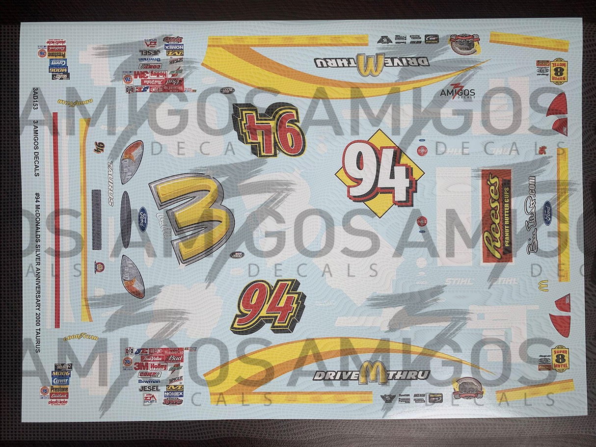 3 Amigos Decals #94 McDonalds Silver Anniversary 2000 Taurus - 2