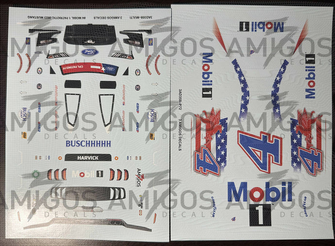 3 Amigos Decals #4 MOBIL 1 PATRIOTIC 2023 MUSTANG Decal Set 1:24 ...