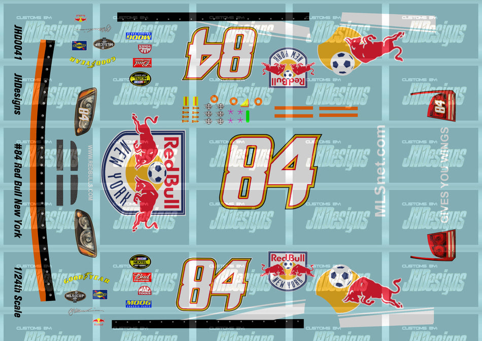 JH Designs AJ Allmendinger 2006 CUP #84 Red Bull New York 1:24 Racecar Decal Set