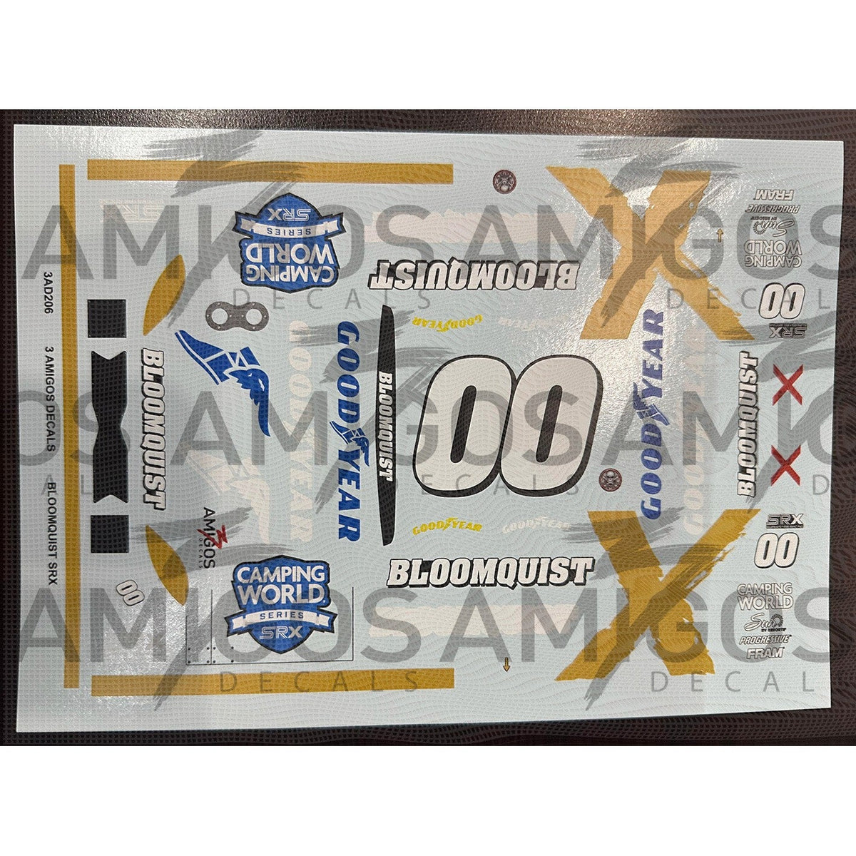 Bloomquist Stickers 3 Amigos Decals #00 GOODYEAR SCOTT BLOOMQUIST 2021 SRX SERIES Decal Se ...