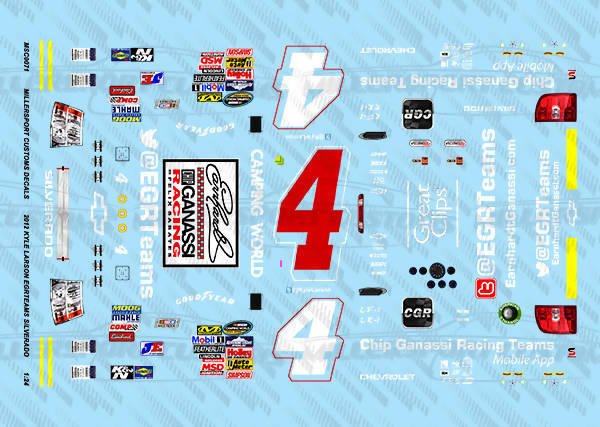 Millersport Customs 2012 Kyle Larson EGRTeams Chevy Silverado 1/24 Decal Set