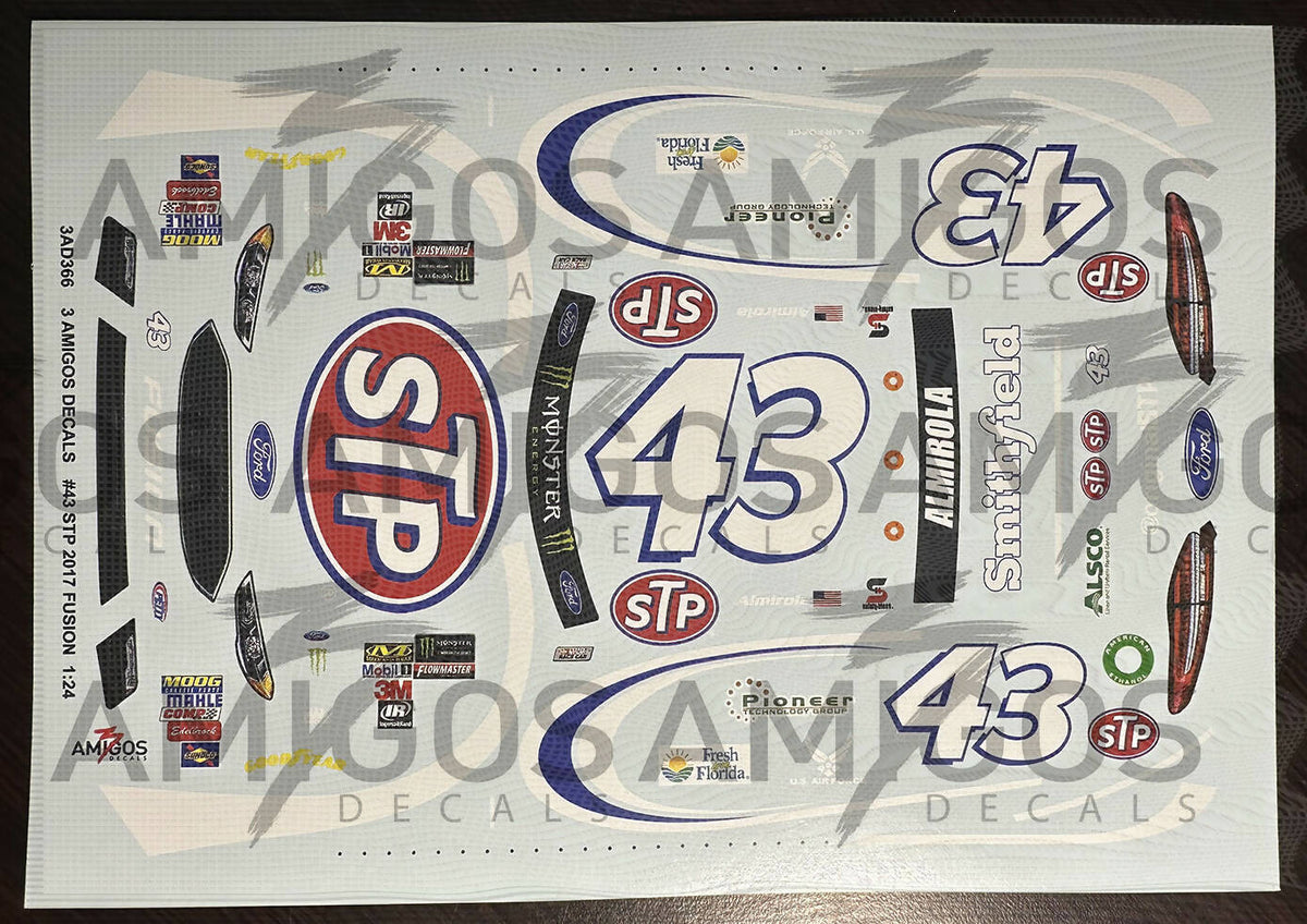 3 Amigos Decals #43 STP 2017 FORD FUSION Decal Set 1:24 – Print it Decals