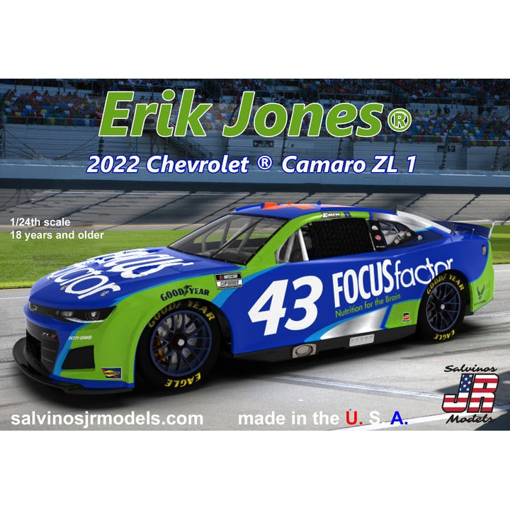 Salvinos JR Models Erik Jones 2022 Chevrolet ® Camaro with the primary sponsor livery