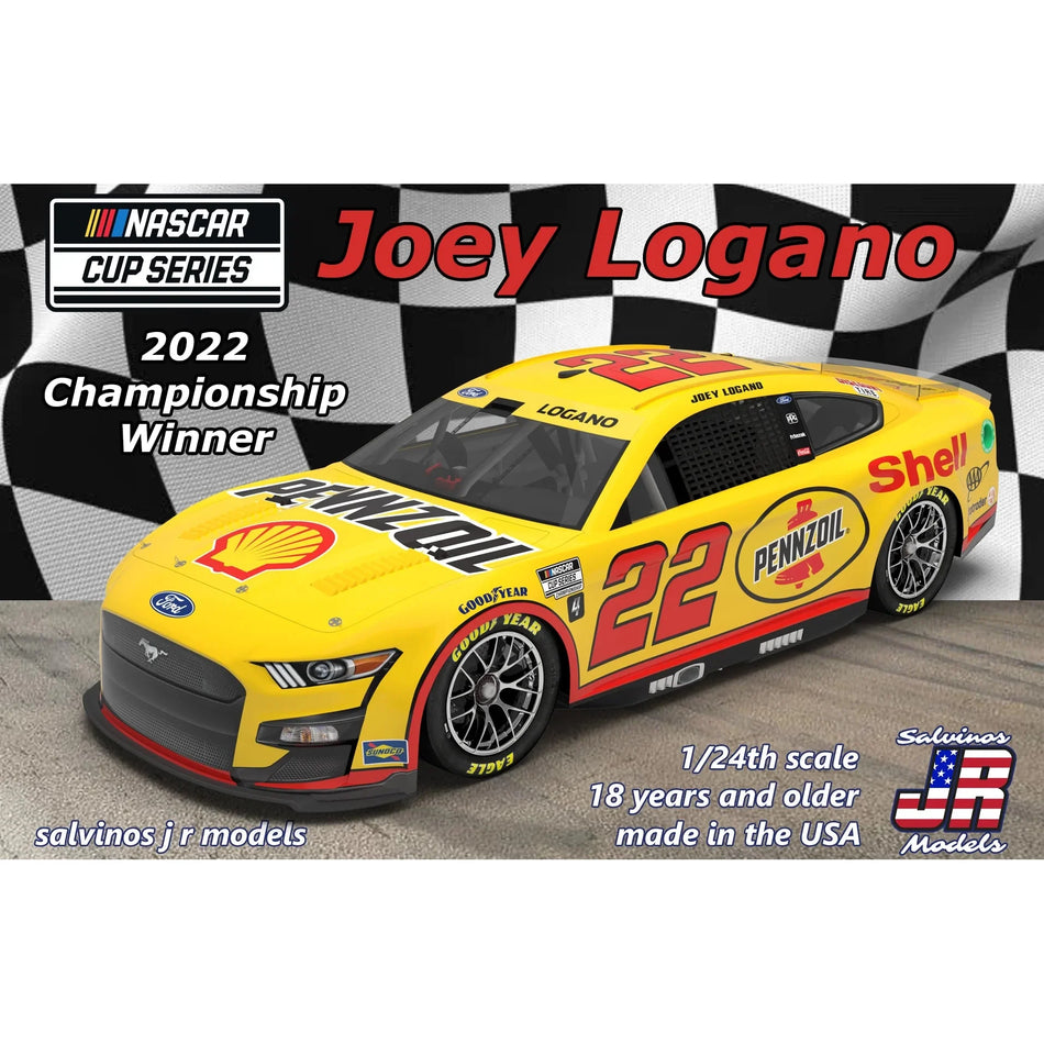 Salvinos Jr Models Congratulations 2022 NASCAR Champion Joey Logano Ford Mustang