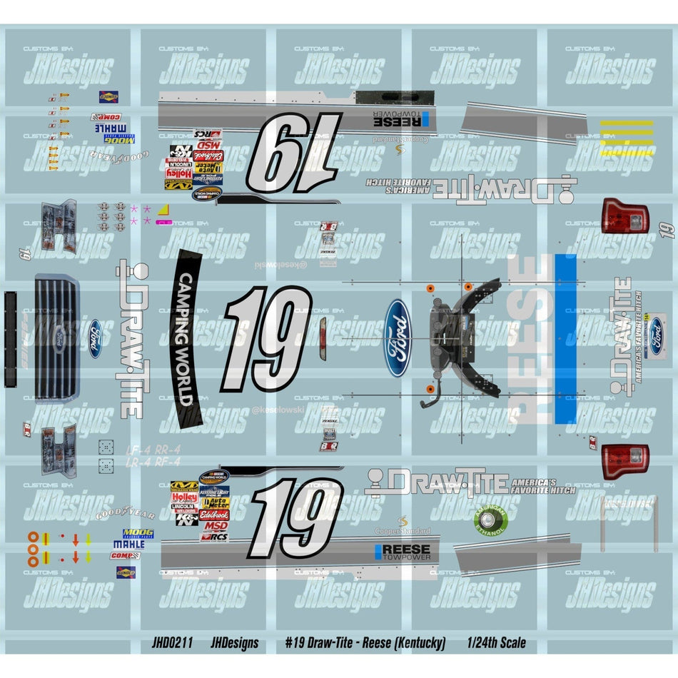 JH Designs Brad Keselowski 2014 CWTS #19 Draw-Tite (Kentucky) 1:24 Racecar Decal Set
