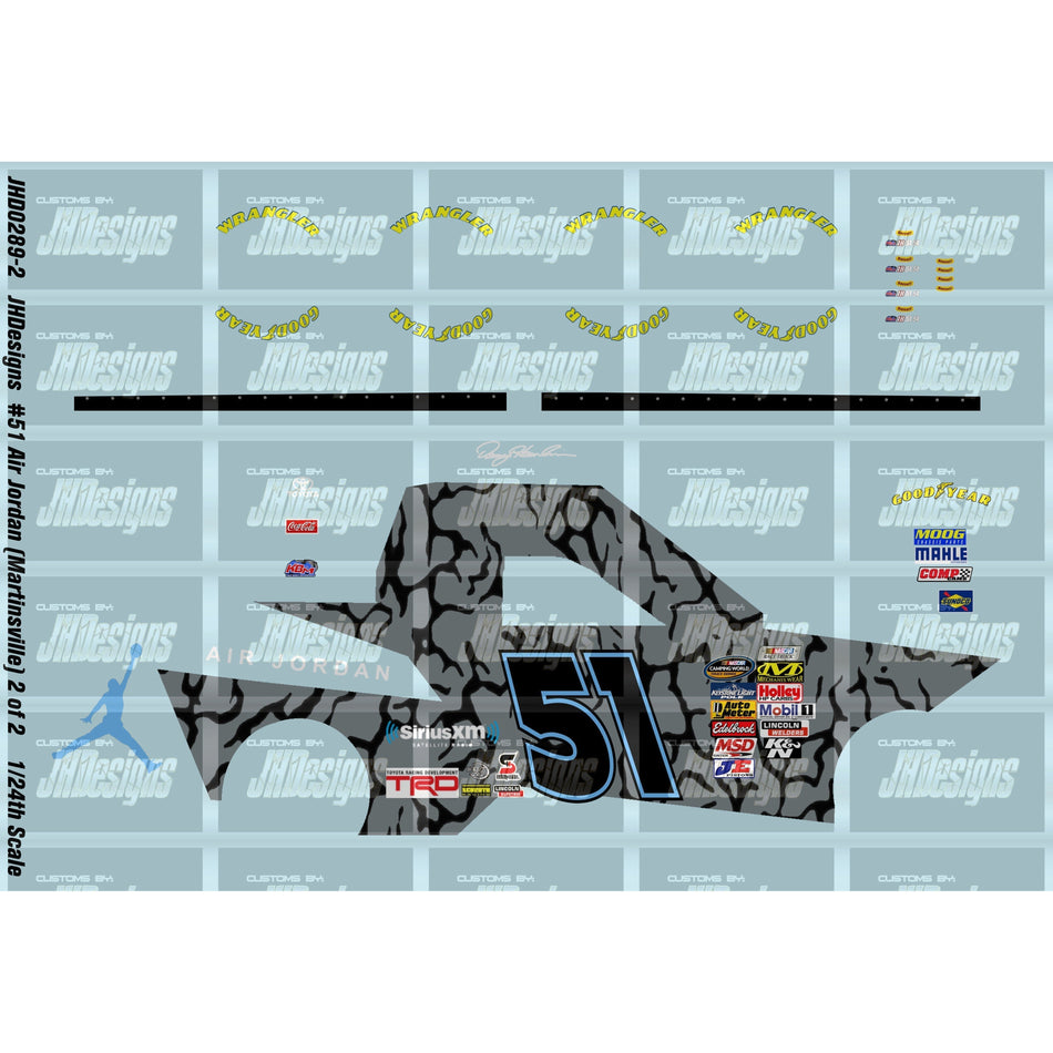 JH Designs Denny Hamlin 2013 TRUCK #51 Air Jordan (Martinsville) 1:24 Racecar Decal Set