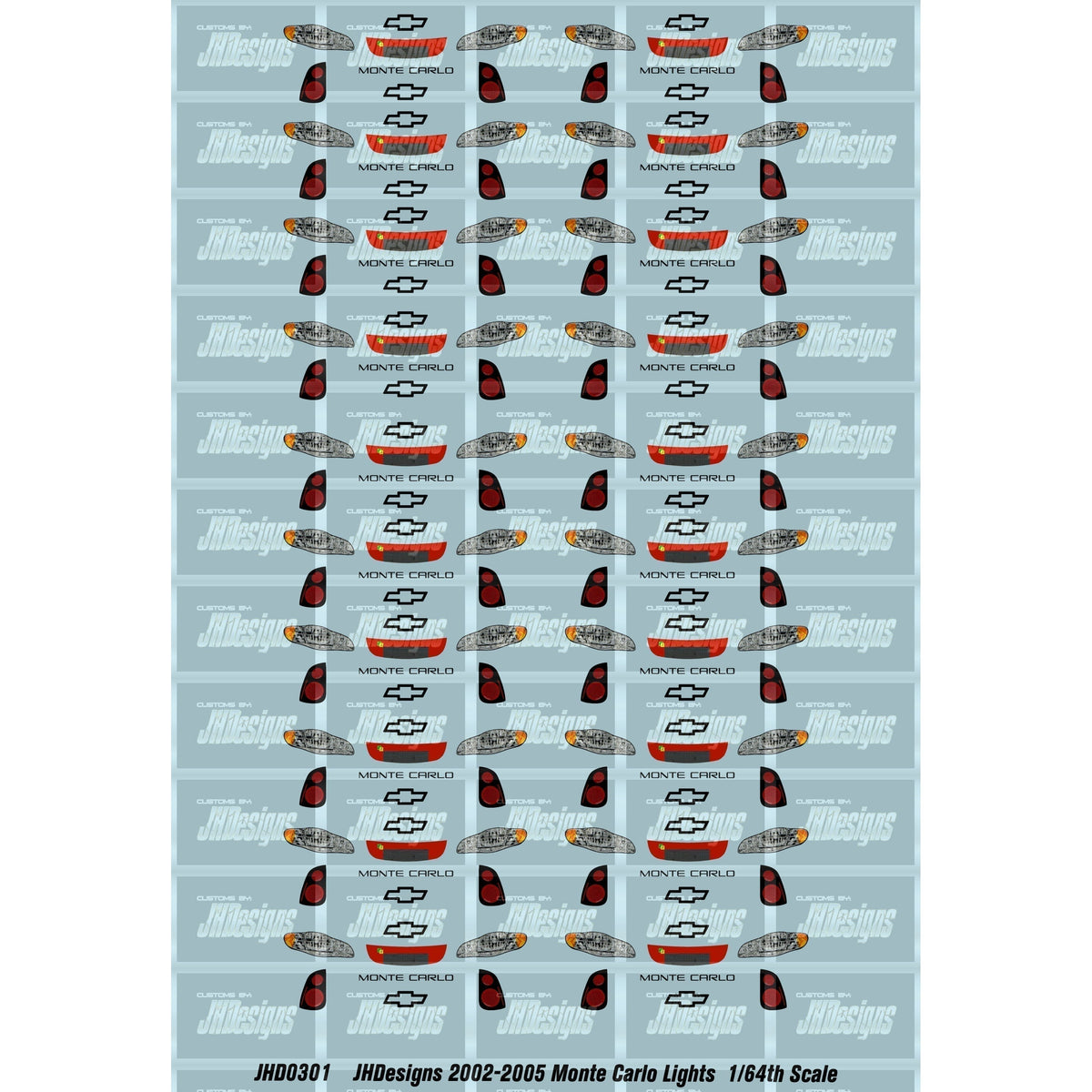 1986-1988 Monte Carlo Racing Graphics Headlight Decal Kit 1986-1988 Monte Carlo Racing Graphics Headlight Decal Kit