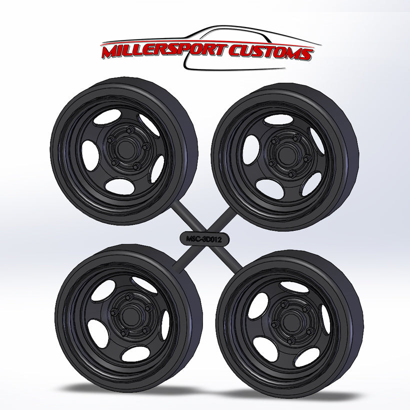 Millersport Customs 1/18 Nascar Bassett Inertia 5 Hole Rim Set – Print ...