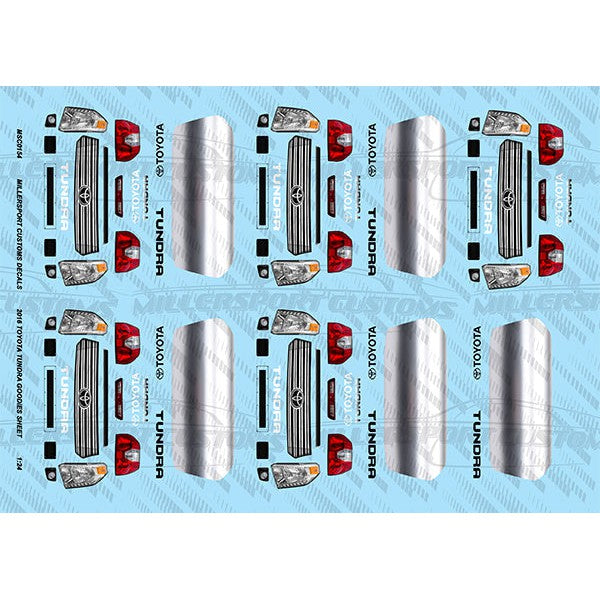 Millersport Customs 2016 Toyota Tundra Goodies 1/24 Decal Set