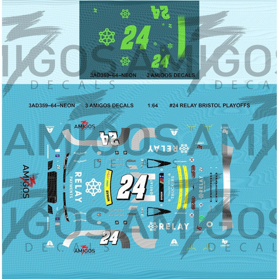 1:64 3 Amigos Decals #24 RELAY BRISTOL PLAYOFFS Decal Set 1:64