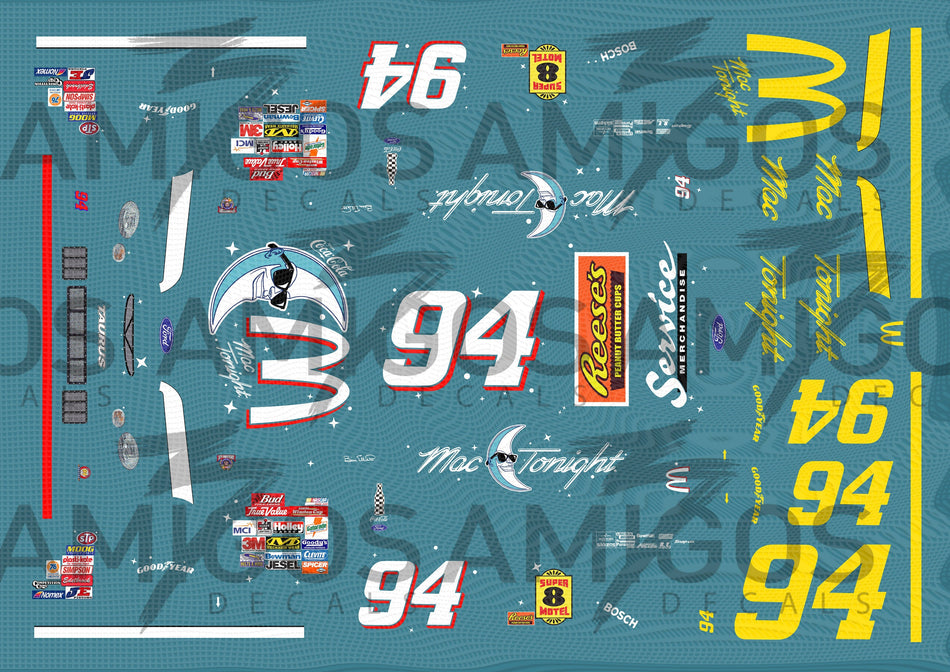 3 Amigos Decals #94 Mac Tonight 1998 Taurus 1/24 Decal Set - 1