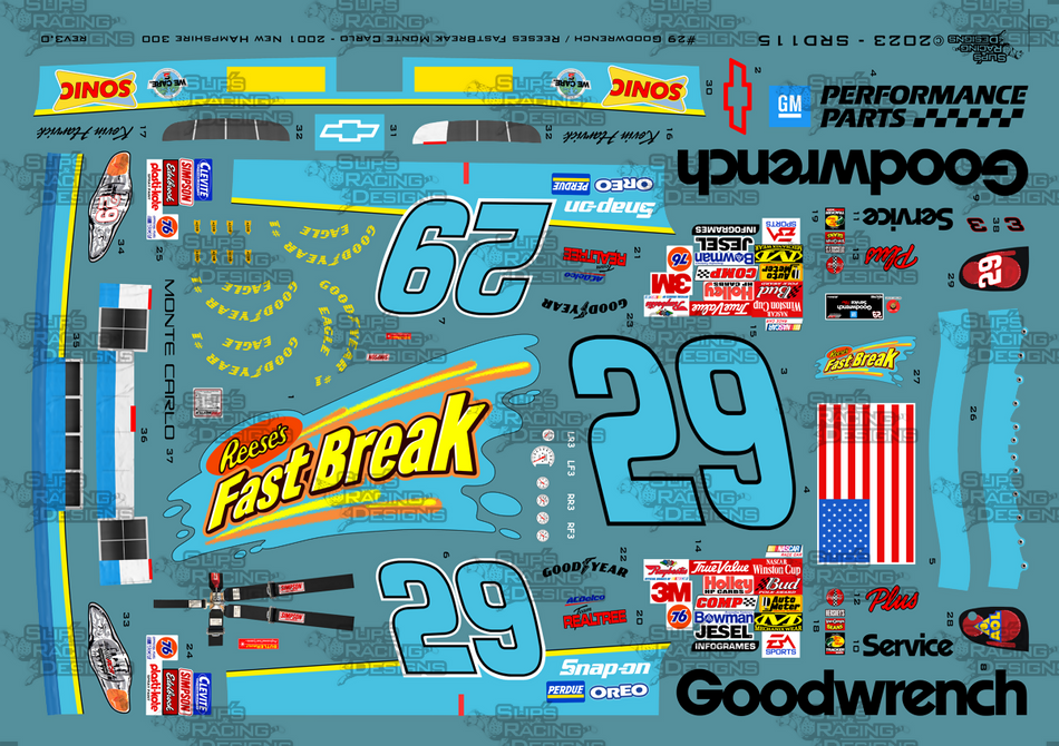 Slip's Racing Designs #29 GM Goodwrench / Reese's FastBreak Monte Carlo (SRD115 - A5)