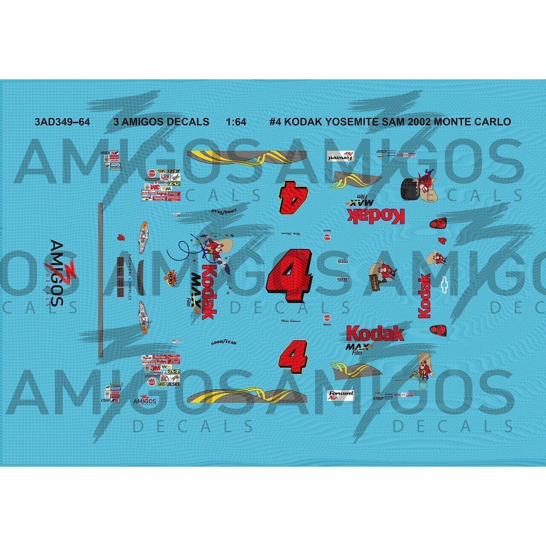 1:64 3 Amigos Decals #4 KODAK YOSEMITE SAM 2002 CHEVROLET Decal Set ...
