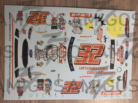 3 Amigos Decals #32 Keen Parts/Snoopy 2018 Ford Fusion 1:24 Decal Set - 2