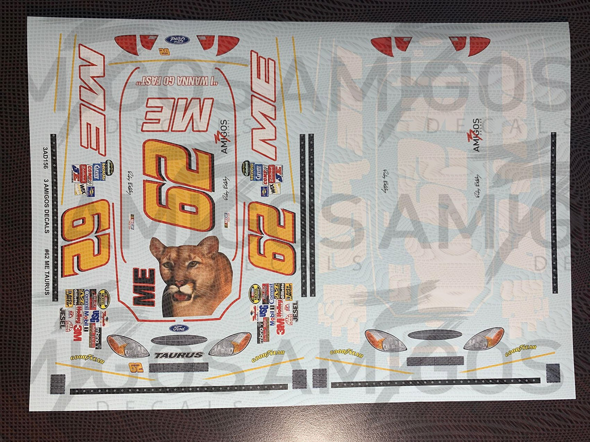 3 Amigos Decals #62 ME Ford Taurus 1/24 Decal Set - 2