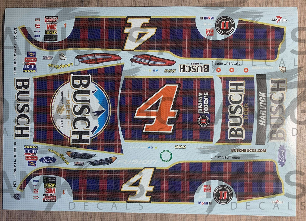 3 Amigos Decals #4 Busch Flannel Ford Fusion 1:24 Decal Set – Print it ...