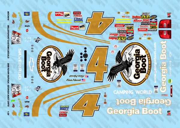 Millersport Customs 2009 Kevin Harvick Georgia Boot Chevy Silverado 1/24 Decal Set