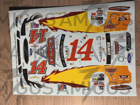 3 Amigos Decals #14 Cars 3 2017 Ford Fusion 1:24 Decal Set - 2
