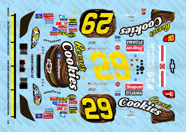 Millersport Customs 2006 Kevin Harvick Reese's Cookies Phoenix Win Chevy Monte Carlo SS 1/24 Decal Set