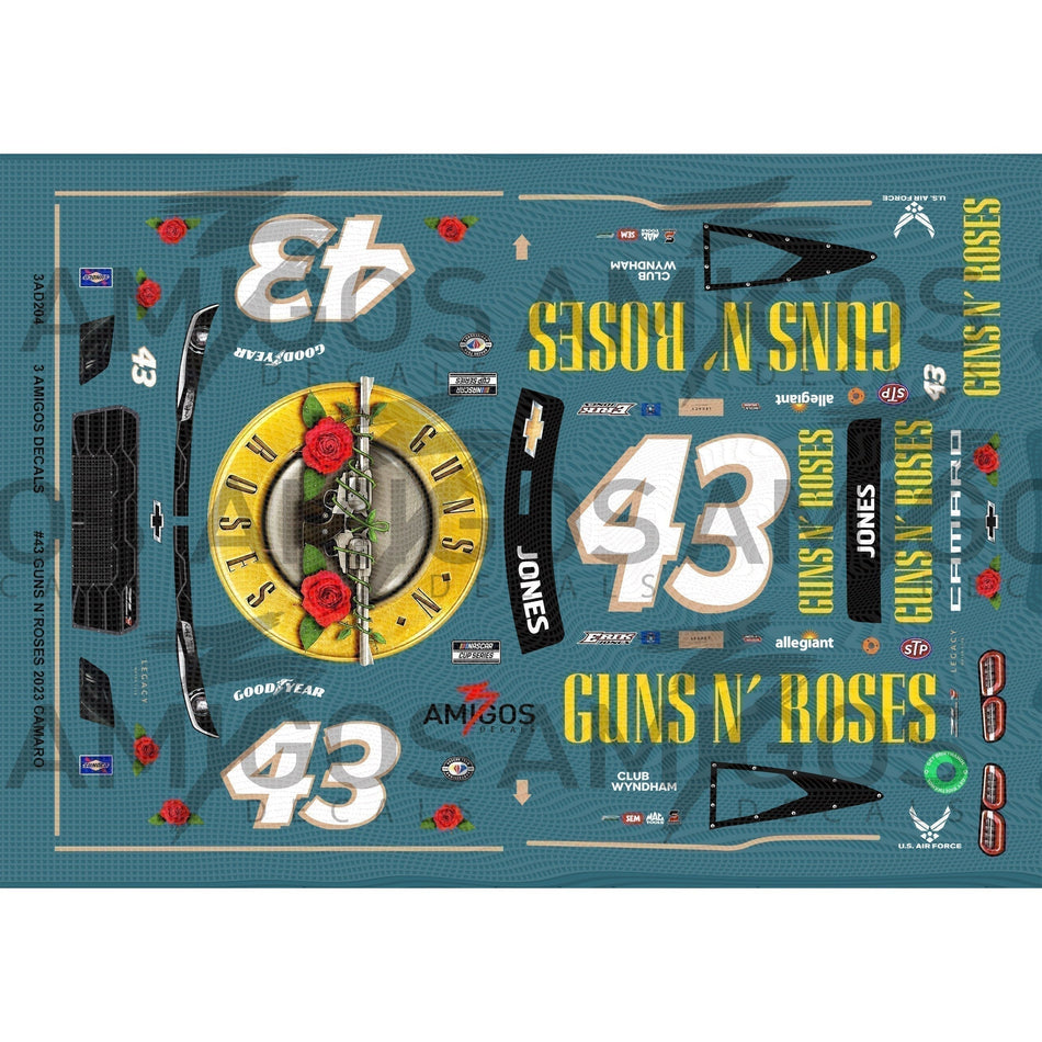 3 Amigos Decals #43 Guns N´Roses 2023 Camaro Decal Set 1:24