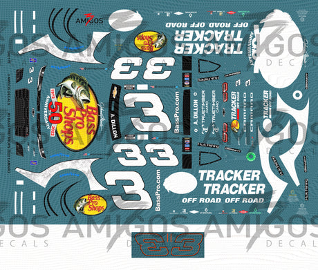 3 Amigos Decals #3 BASS PRO SHOPS 2022 CAMARO NEON Decal Set - 1
