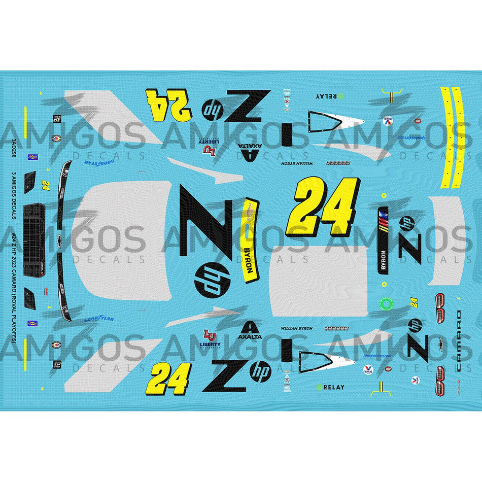 3 Amigos Decals #24 Z HP 2023 Camaro ROVAL playoffs Decal Set 1:24