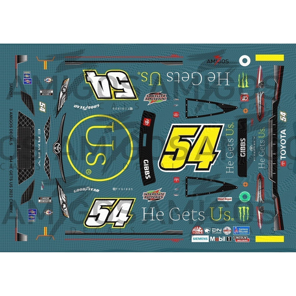 3 Amigos Decals #54 HE GETS US 2023 CAMRY Decal Set 1:24