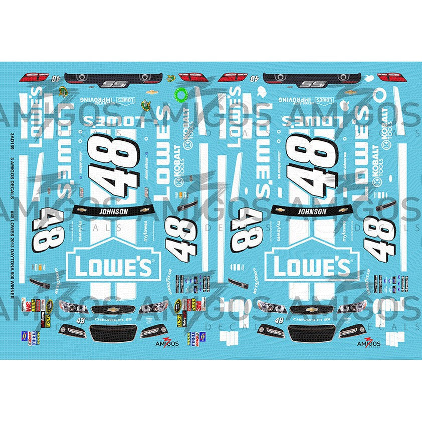 3 Amigos Decals #48 Lowe´s 2013 Daytona 500 winner 1:24 decal set