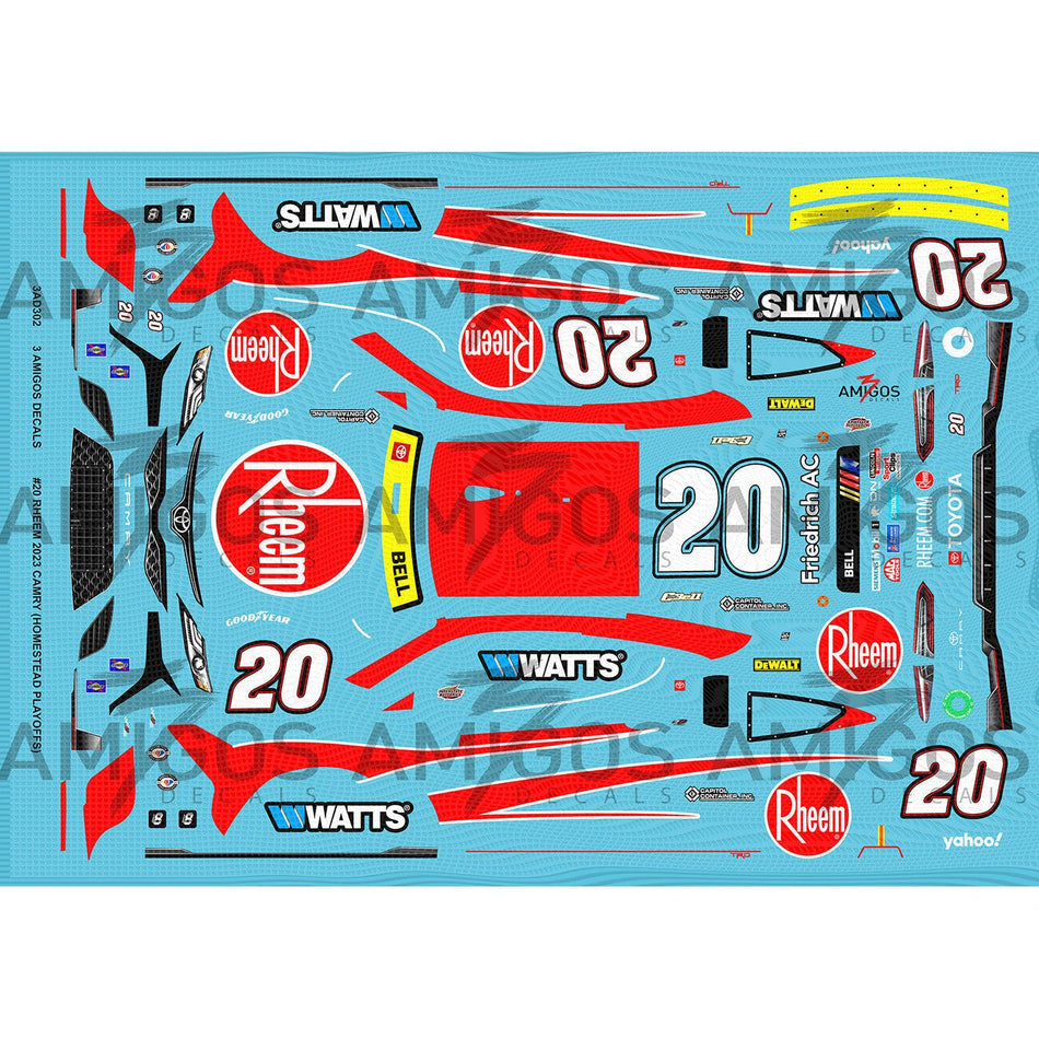 3 Amigos Decals #20 RHEEM 2023 CAMRY HOMESTEAD PLAYOFFS Decal Set 1:24