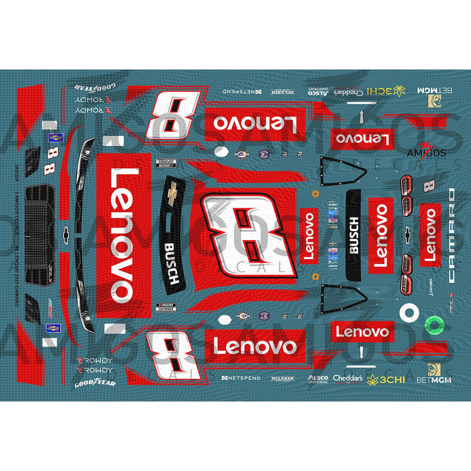 3 Amigos Decals #8 LENOVO 2023 Camaro Decal Set 1:24