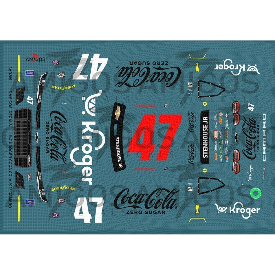 3 Amigos Decals #47 KROGER/COCA COLA 2023 CAMARO Decal Set 1:24