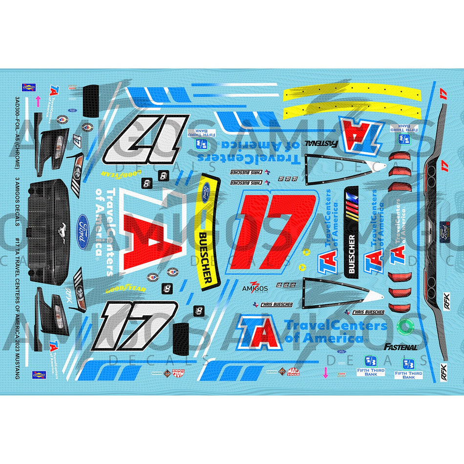3 Amigos Decals #17 TA 2023 MUSTANG WITH CHROME FOIL NUMBERS Decal Set 1:24