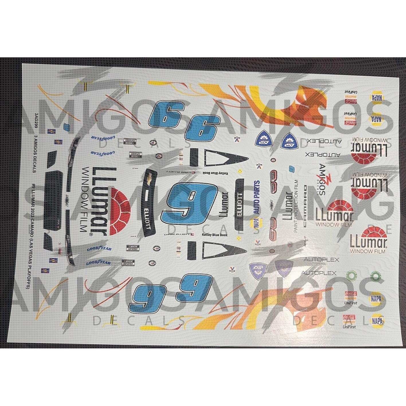 3 Amigos Decals #9 LLUMAR WHITE ROOF VERSION 2023 LAS VEGAS Decal Set ...