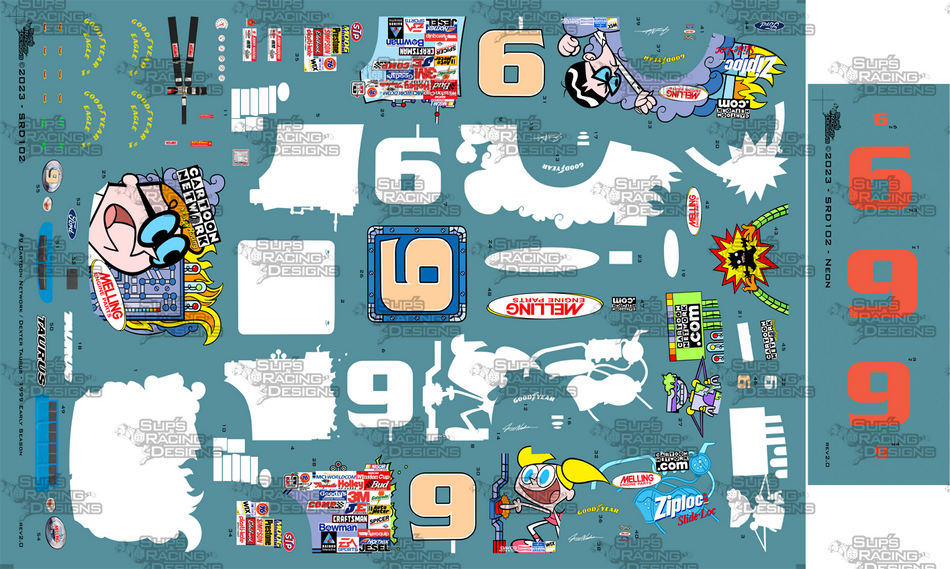 Neon Racing Racing Sticker Slip's Racing Designs Neon Decals – Print it Decals